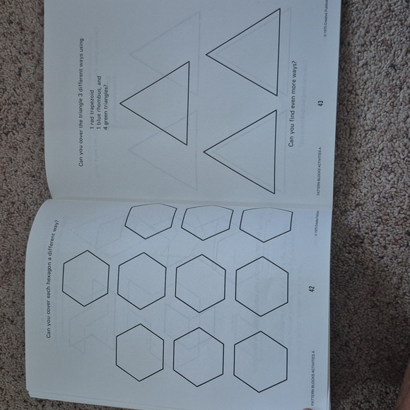 70s PATTERN BLOCKS ACTIVITIES A Math Manipulatives Workbook HOMESCHOOL Grade 4-6 - Picture 11 of 12